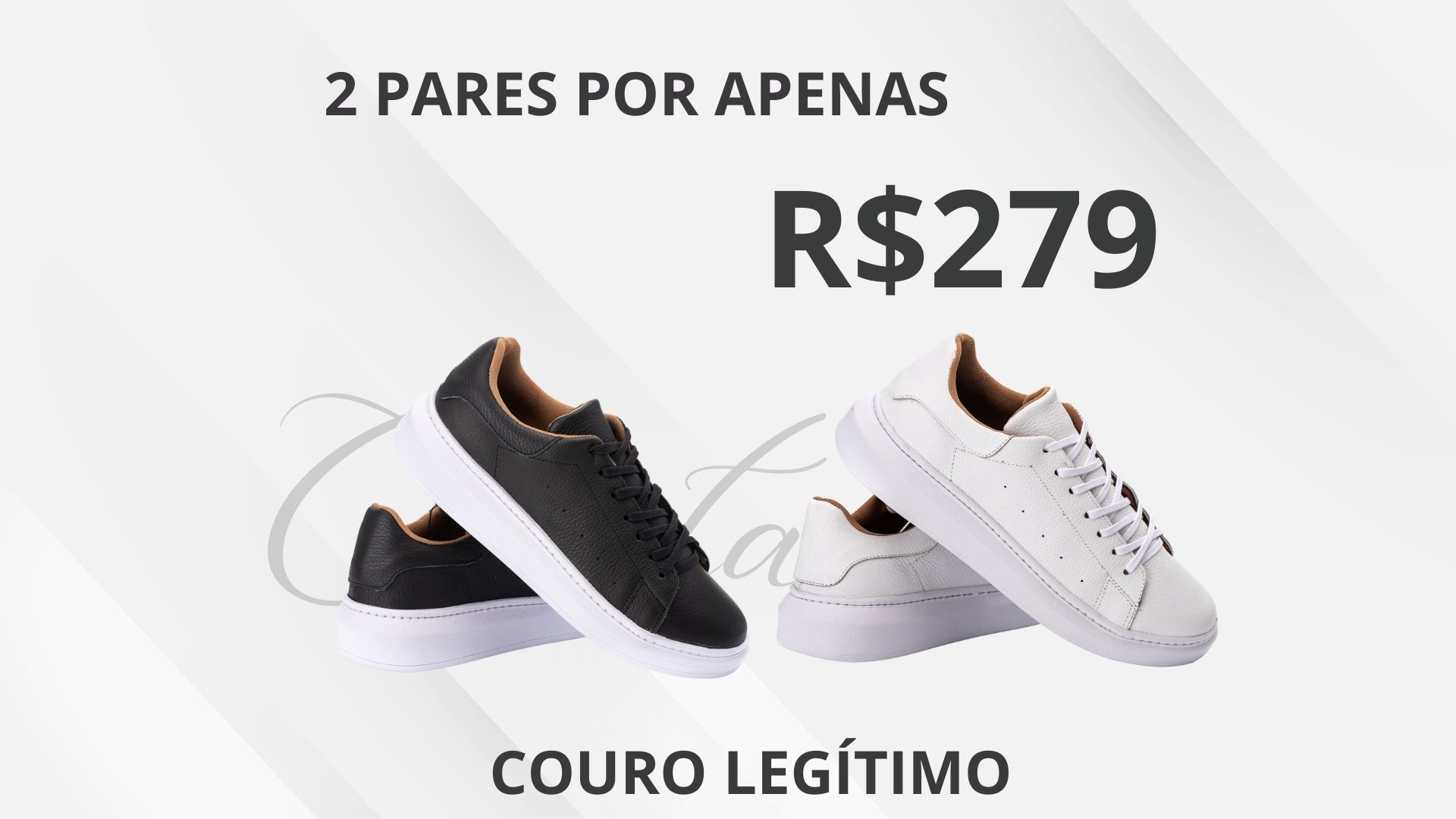 2 PARES POR R$279 - COURO LEGÍTIMO