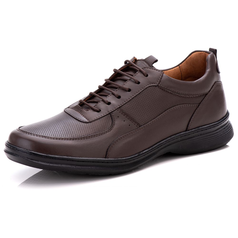 Sapato Ortopédico Masculino Couro Casual
