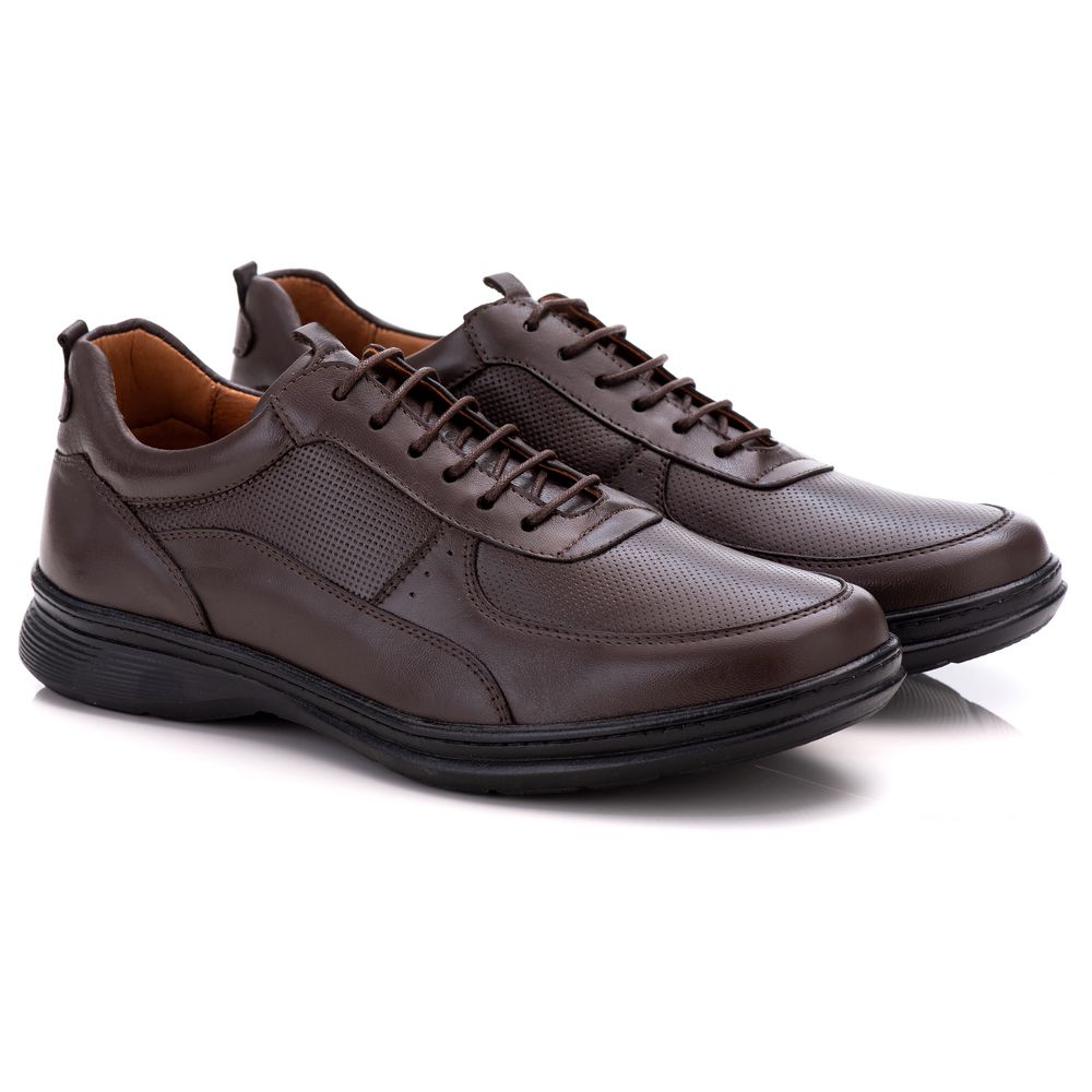 Sapato Ortopédico Masculino Couro Casual