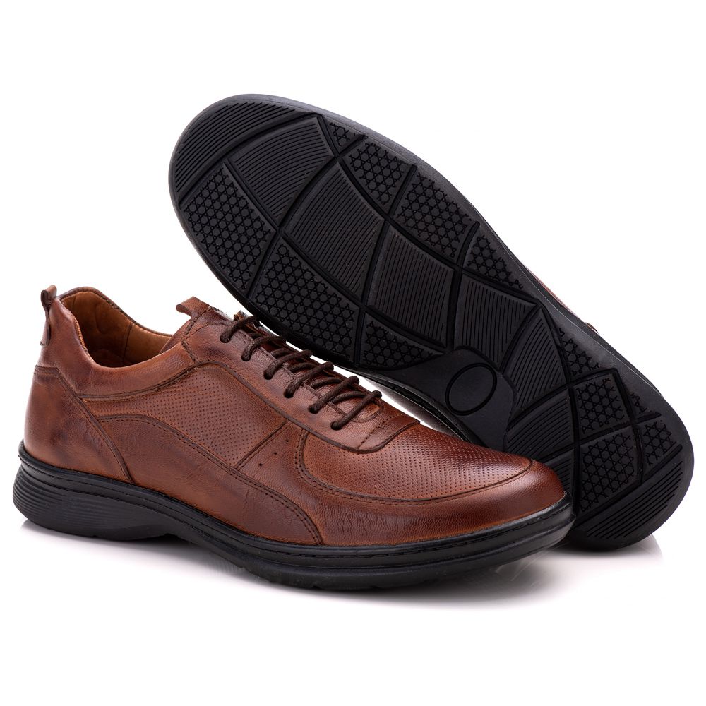 Sapato Ortopédico Masculino Couro Casual