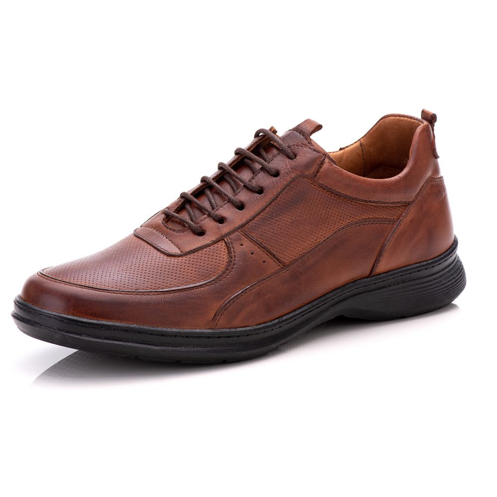 Sapato Ortopédico Masculino Couro Casual