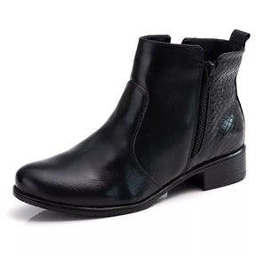 Bota Feminina Estilo Coturno Feminino Ranster Cano Curto Couro 100% Legitimo