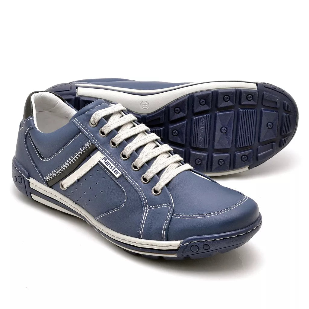 Comfort Shoes Sapatenis Em Couro Legitimo Masculino SAPATÊNIS