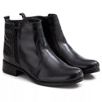 Bota Feminina Estilo Coturno Feminino Ranster Cano Curto Couro 100% Legitimo