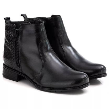 Bota Feminina Estilo Coturno Feminino Ranster Cano Curto Couro 100% Legitimo
