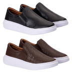 Compre 1 e Leve 2 - Slip On Masculino em Couro + Brinde [Carteira e cinto]🔥