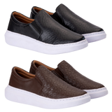 Compre 1 e Leve 2 - Slip On Masculino em Couro + Brinde [Carteira e cinto]🔥