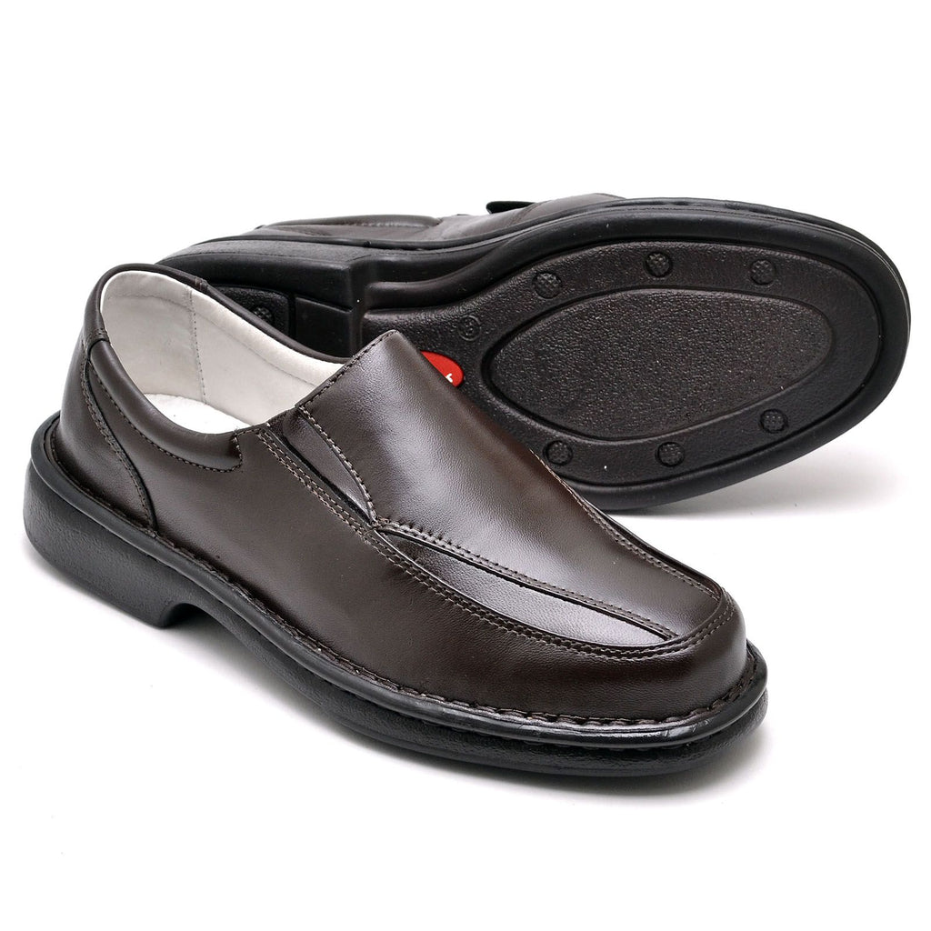 Sapato Ortopédico Masculino Couro Gel Comfort