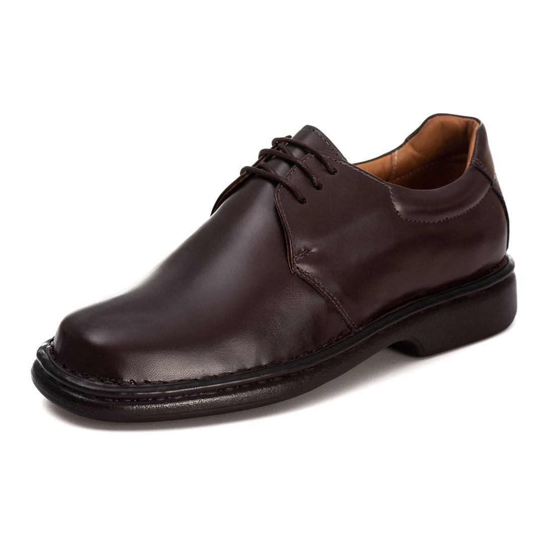 Sapato Comfort Domenic em Couro Preto e Ortopédico