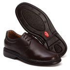 Sapato Comfort Domenic em Couro Preto e Ortopédico