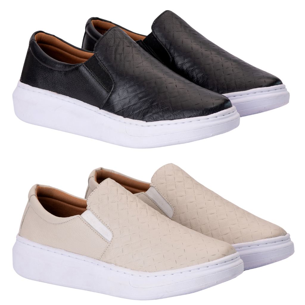 Compre 1 e Leve 2 - Slip On Masculino em Couro + Brinde [Carteira e cinto]🔥