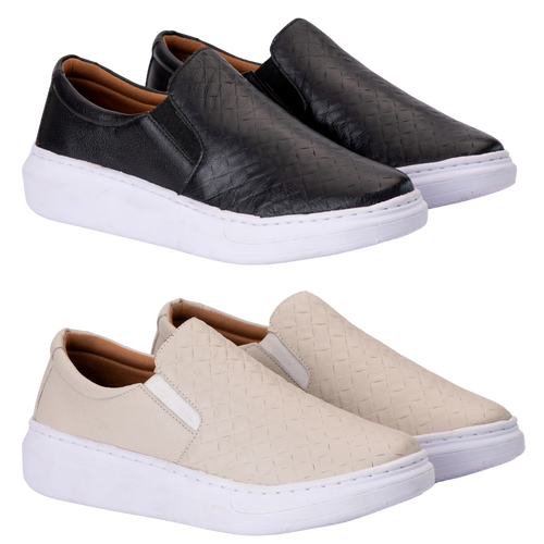 Compre 1 e Leve 2 - Slip On Masculino em Couro + Brinde [Carteira e cinto]🔥