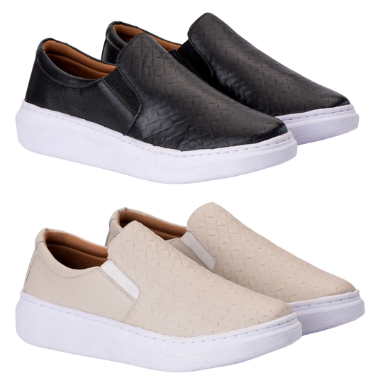 Compre 1 e Leve 2 - Slip On Masculino em Couro + Brinde [Carteira e cinto]🔥