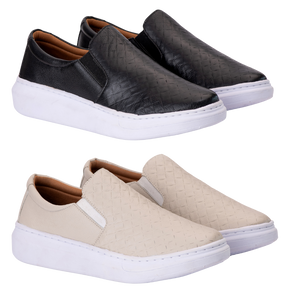 Compre 1 e Leve 2 - Slip On Masculino em Couro + Brinde [Carteira e cinto]🔥