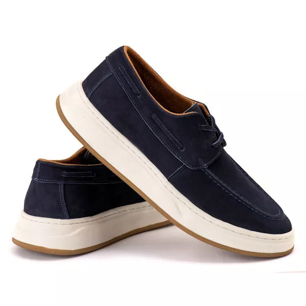 Mocassim Casual Dockside Masculino Em Couro Azul