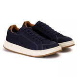 Tênis Casual em couro Elástico Nobuk Azul