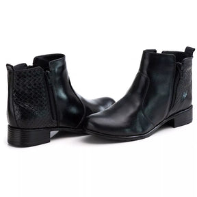 Bota Feminina Estilo Coturno Feminino Ranster Cano Curto Couro 100% Legitimo