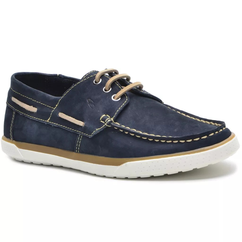 Sapatenis Masculino Dockside Mocassim Casual Em Couro Azul