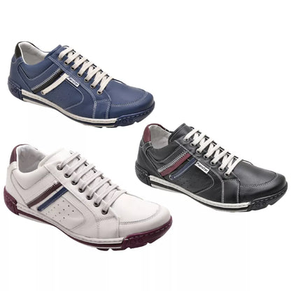 Sapatenis Masculino Casual em Couro Legitimo Super Conforto Palmilha em Gel Anti Stress