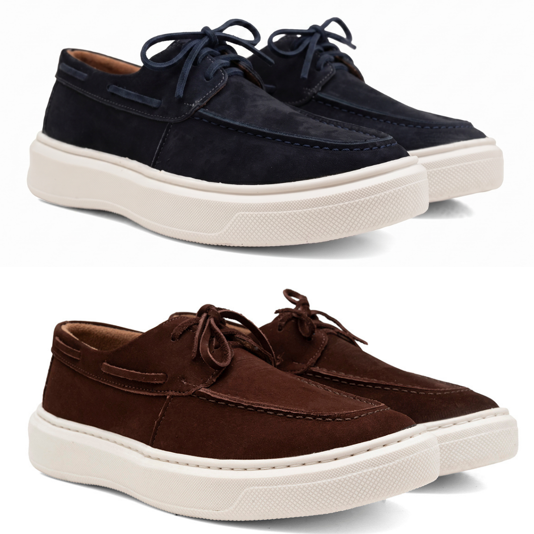 Combo 2 Pares - Casual Dockside Mocassim Masculino Em Couro