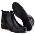 Bota Feminina Estilo Coturno Feminino Ranster Cano Curto Couro 100% Legitimo