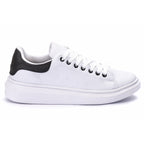 Tênis Casual Costarini Branco/Preto - Couro Ecológico