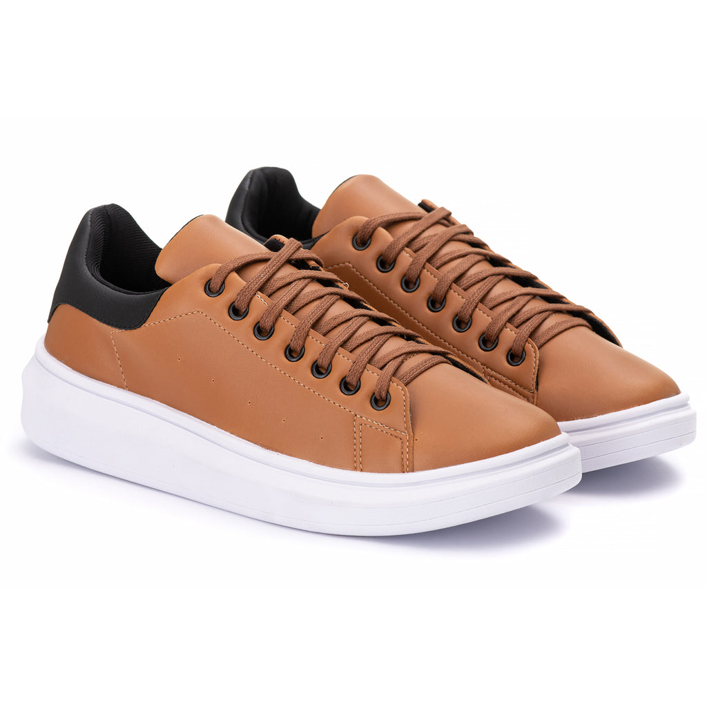 Tênis Casual Costarini Caramelo - Couro Ecológico