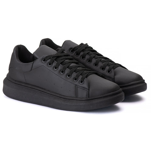 Tênis Casual Costarini Preto Couro Ecológico