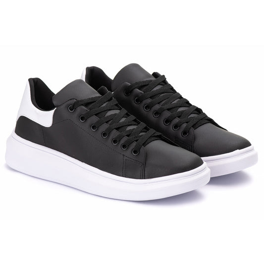 Tênis Casual Costarini Preto/Branco - Couro Ecológico