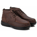 Bota Masculina Comfort Couro Rústico Leve Ortopédica