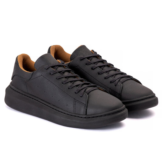 Tênis Casual Em Couro Costarini All Black