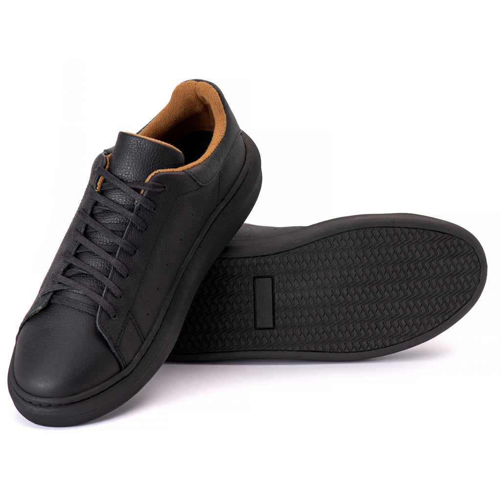 Tênis Casual Em Couro Costarini All Black