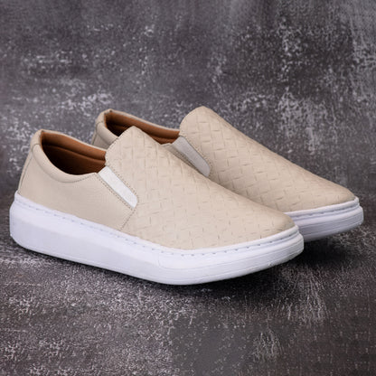 Slip On Masculino Casual Couro Costarini + Brinde Carteira e Cinto