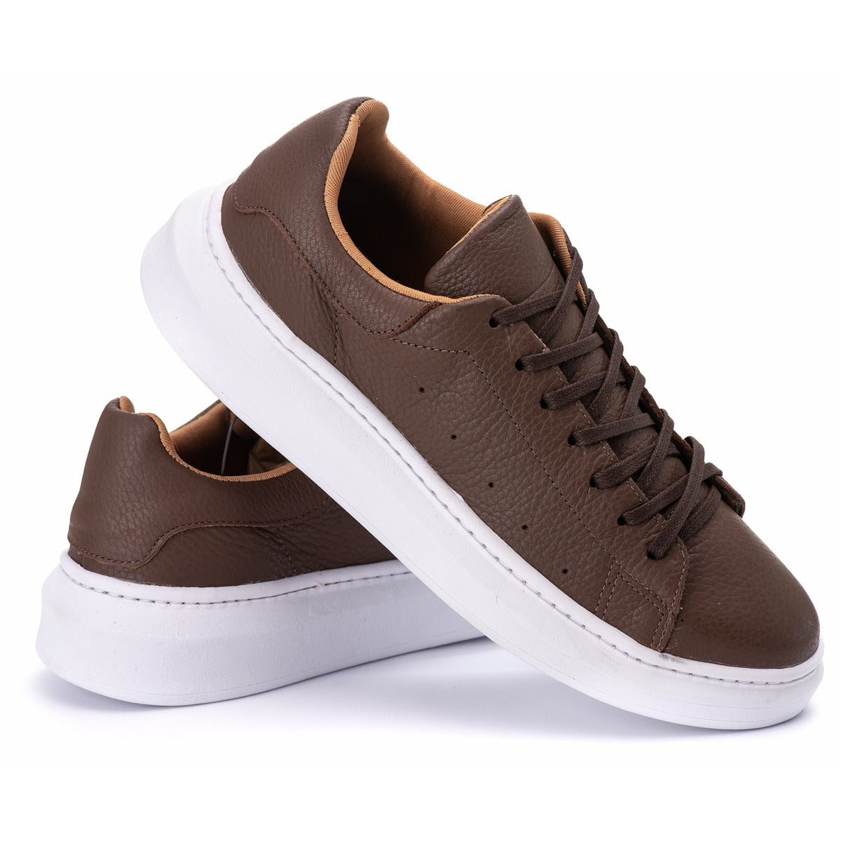 Tênis Casual Em Couro Costarini Marrom