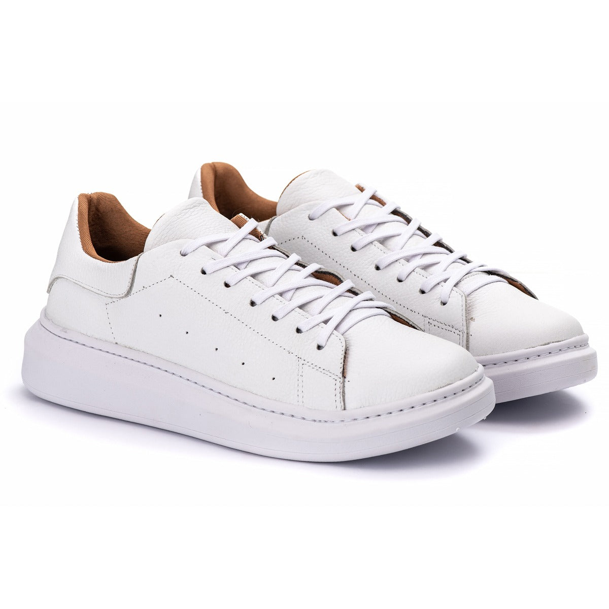 Tênis Casual Em Couro Costarini Branco