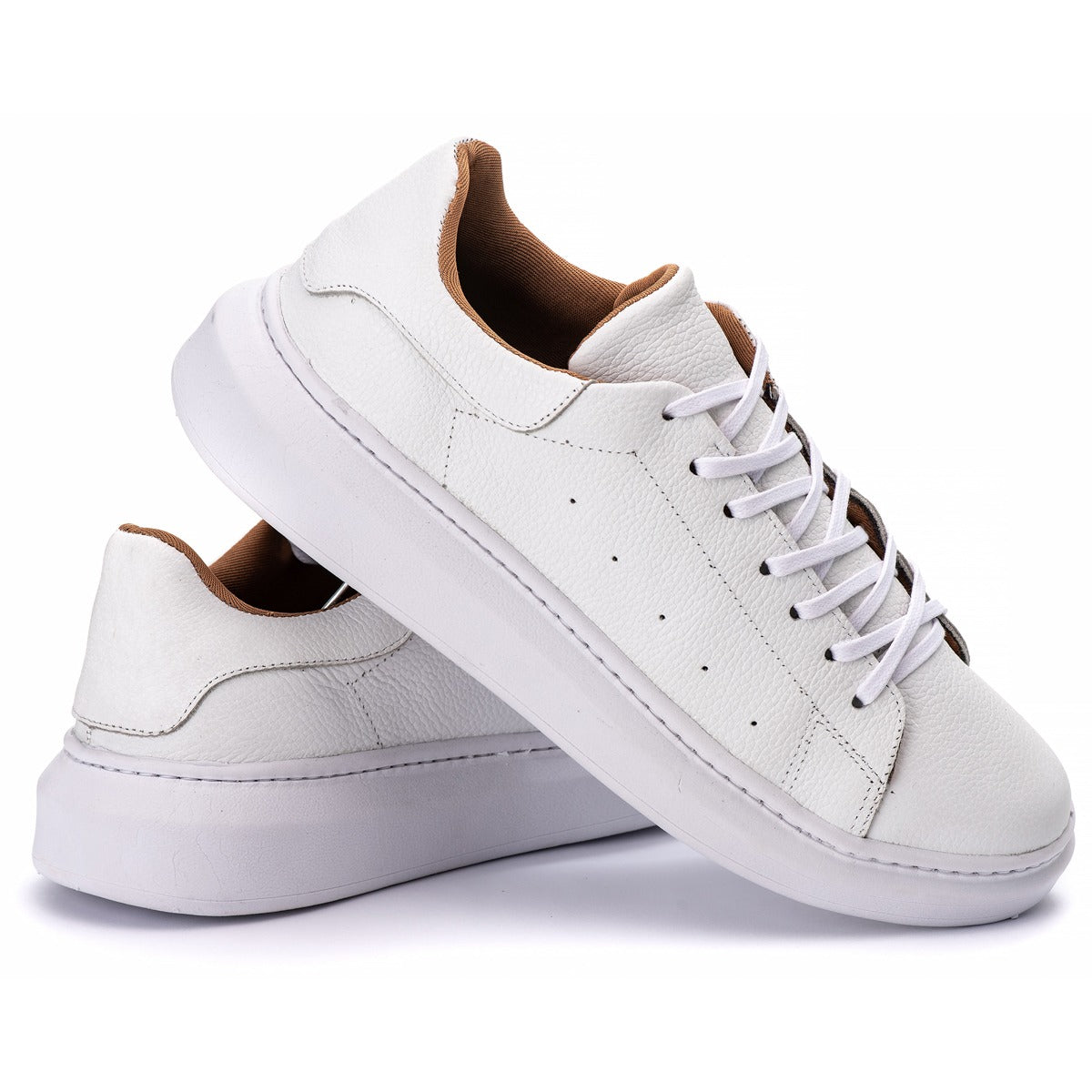 Tênis Casual Em Couro Costarini Branco