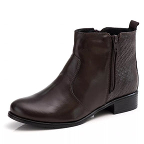 Bota Feminina Estilo Coturno Feminino Ranster Cano Curto Couro 100% Legitimo