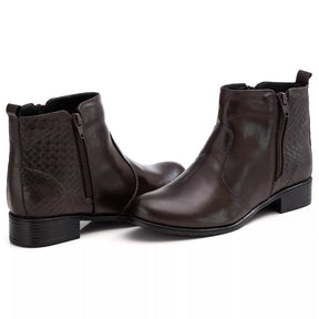 Bota Feminina Estilo Coturno Feminino Ranster Cano Curto Couro 100% Legitimo