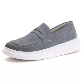 Mocassim Masculino Couro Camurça Casual Confortável Sola Alta