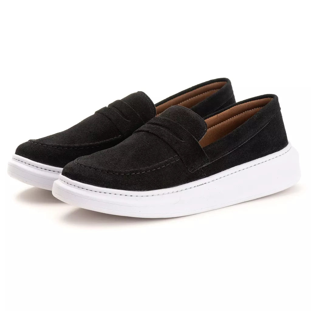 Tênis Iate Loafer Camurça Costarini - Preto
