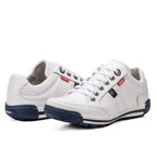 Sapatênis Masculino Casual em Couro Legítimo com Palmilha em Gel e Solado Antiderrapante