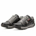 Sapatênis Masculino Casual em Couro Legítimo com Palmilha em Gel e Solado Antiderrapante