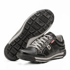 Sapatênis Masculino Casual em Couro Legítimo com Palmilha em Gel e Solado Antiderrapante