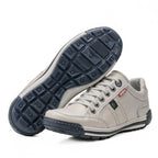 Sapatênis Masculino Casual em Couro Legítimo com Palmilha em Gel e Solado Antiderrapante