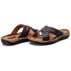 Chinelo Masculino Anti Stress Couro Legitimo Confortável Palmilha em Gel