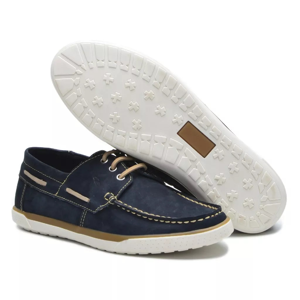 Sapatenis Masculino Dockside Mocassim Casual Em Couro Azul