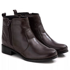 Bota Feminina Estilo Coturno Feminino Ranster Cano Curto Couro 100% Legitimo